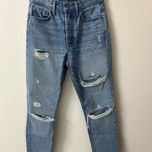 GRLFRND Karolina Super High Rise Distressed Jeans